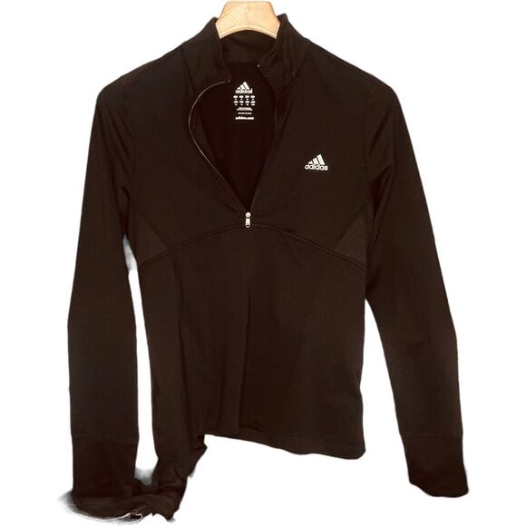 adidas Tops - Adidas Women's Black & White Half Zip Track Jacket